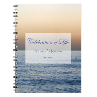 Oceanen Firande i Life Memorial Guest Bok Anteckningsbok
