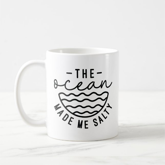 Oceanen gjorde mig Salty Kaffemugg (Vänster)