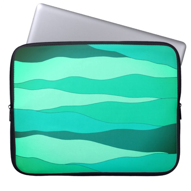 Oceanen Grönt Laptop sleeve (Framsidan)