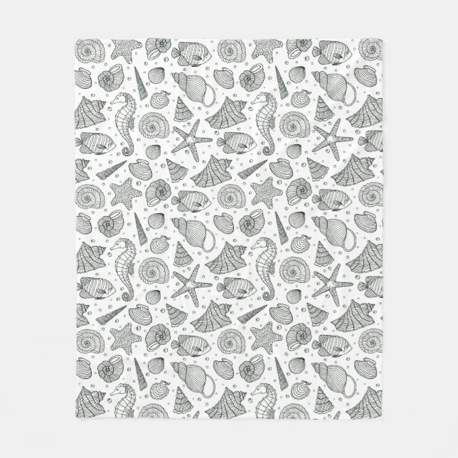 Oceanen Inhabitat Mönster 3 Fleecefilt (Framsidan)