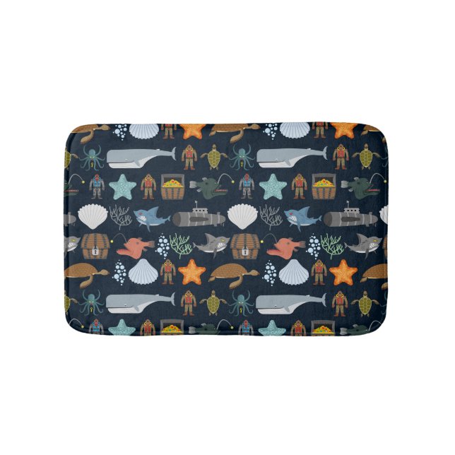 Oceanen Invånare Mönster 1 Badrumsmatta (Framsidan)