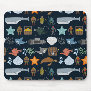 Oceanen Invånare Mönster 1 Musmatta