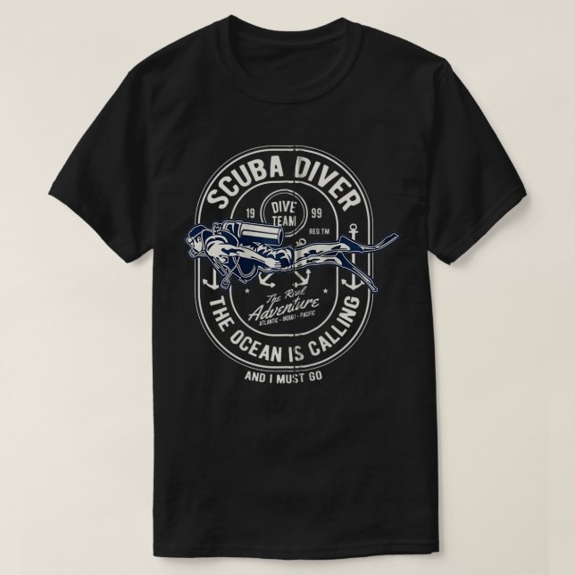 Oceanen kallar dykdykare, Dyka Zi T Shirt (Design framsida)