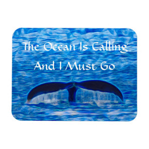 Oceanen kallar valfisket Svan Blue Ocean Magnet
