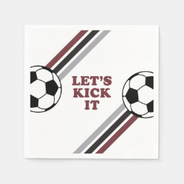 Oceanen Maroon Rand Låt oss Kick it Birthday Pappersservett