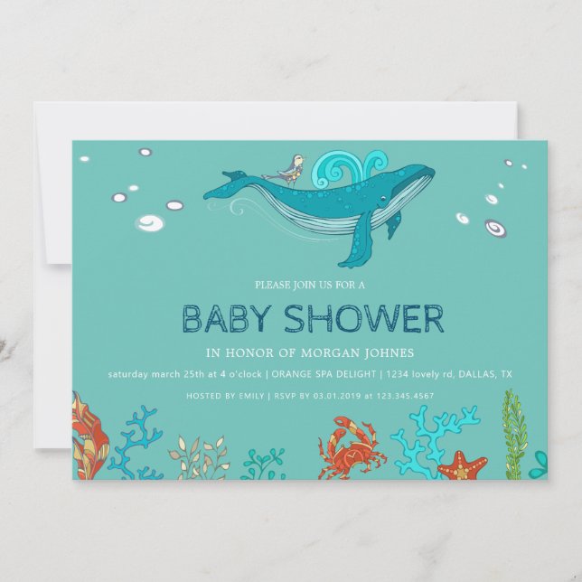 Oceanen Party | Inbjudan till babyvisningsprogram (Framsida)