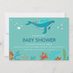 Oceanen Party Inbjudan till babyvisningsprogram