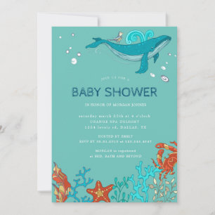 Oceanen Party Inbjudan till babyvisningsprogram