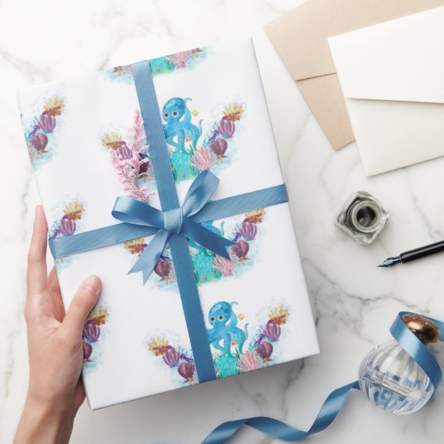 Oceanen pojke Octopus Wrapping Papper Presentpapper (Gifting)
