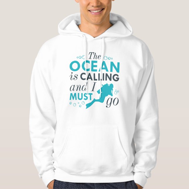 Oceanen ringer hoodie (Framsida)