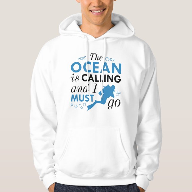 Oceanen ringer hoodie (Framsida)