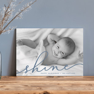 Oceanen   Shine Script Hanukkah Photo Julkort