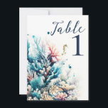 Oceanen Stänk Sea Coral Watercolor Bröllop Inbjudningar<br><div class="desc">leta efter matchande artiklar i min butik.</div>