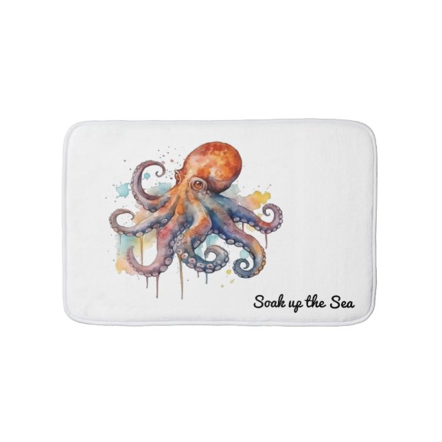 Oceanen Stollig: Färgbläckfisk Badrumsmatta (Framsidan)