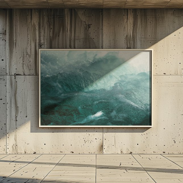 Oceanen Vågar Mörk och ljusblå delikat Bubbles Canvastryck (Skapare uppladdad)