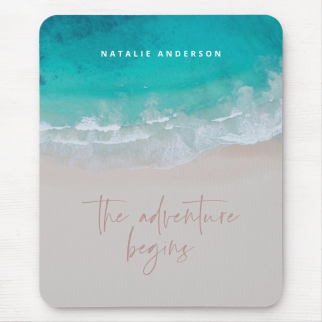Oceanen vid äventyr börjar med modern färg musmatta (Framsidan)
