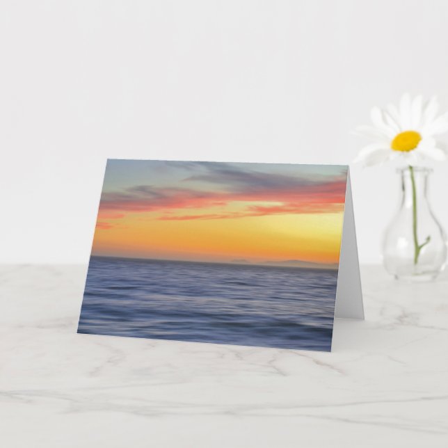 Oceanen vid Sunset Rörelse Art Note Card Kort (Liten växt)