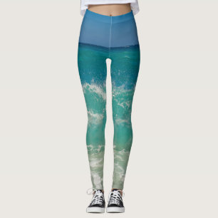 Oceanen vid Vinkara havskusten Nautical Beach Sea Leggings
