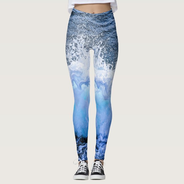 Oceanen vid Vinkara havskusten Nautical Beach Sea  Leggings (Framsida)