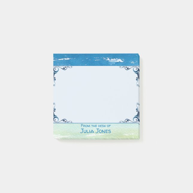 Oceanen vid Vinkara kustnära tema från havsbottnen Post-it Block (Framsida)