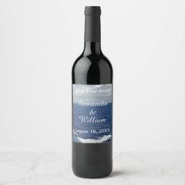 Oceanen Vinkarare Bröllop Tack Vinflaska Etikett