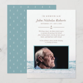 Oceanen Vinkarare Nautical in Memoriam Photo Inbjudningar