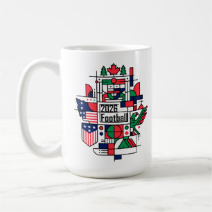 Oceaner 2026 USA, Kanada, Mexiko Football Art Kaffemugg