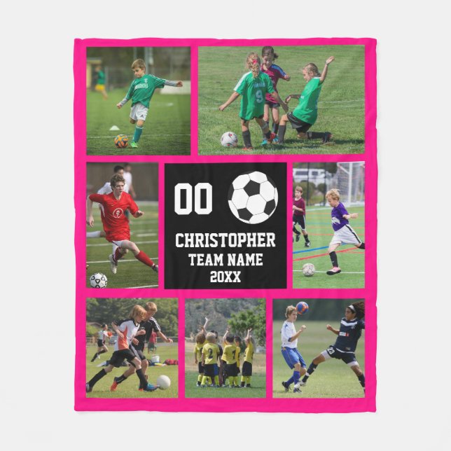 Oceaner Fuchsia w/ Player Namn Fleecefilt (Framsidan)