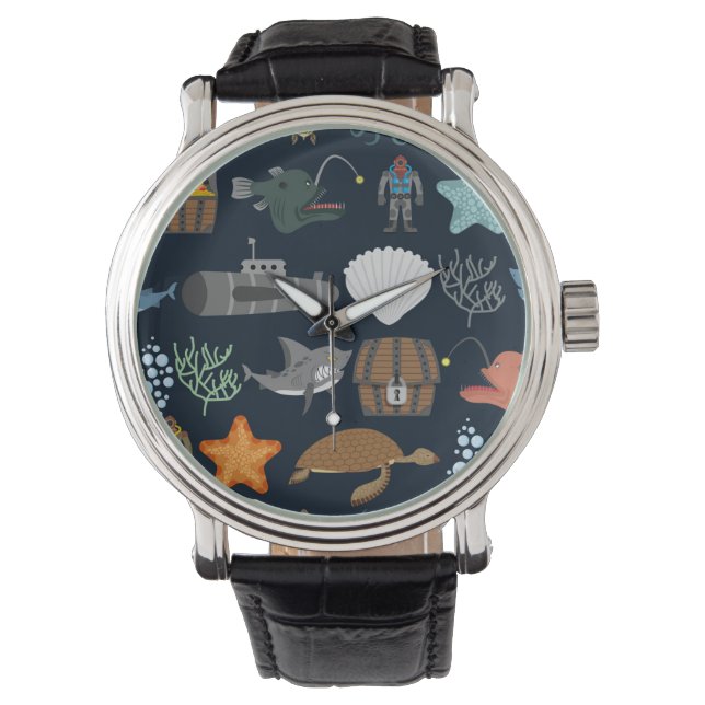 Oceaner Mönster 1 Armbandsur (Framsida)