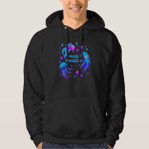 Oceaner som kan läsa av Octopus Jelly i Bok Hoodie