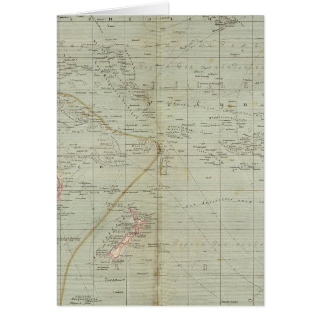 Oceania Atlas Karta Hälsningskort (Framsidan)