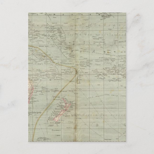 Oceania Atlas Karta Vykort (Framsida)