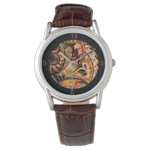 Oceania Wood Tattoo Armbandsur