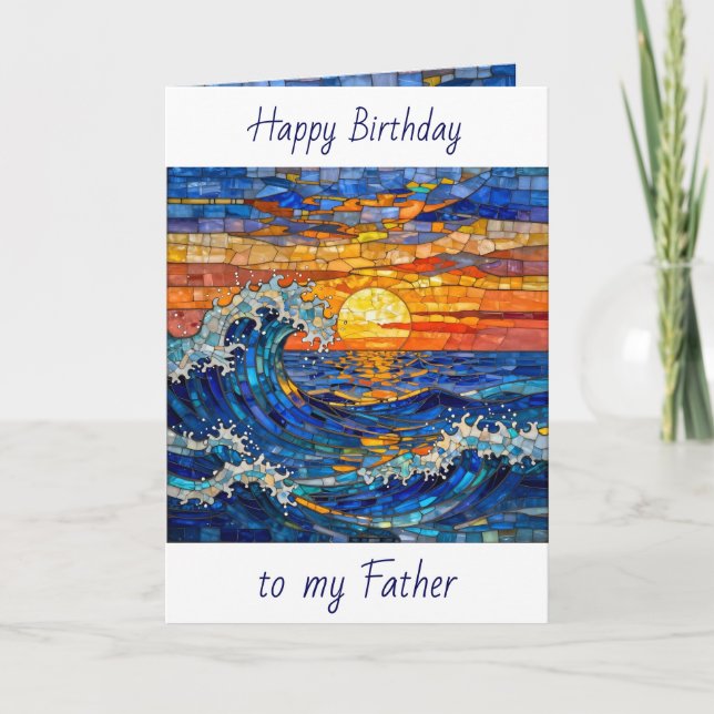 Oceanic Coastal Ocean Waves Father's Birthday Kort (Framsida)