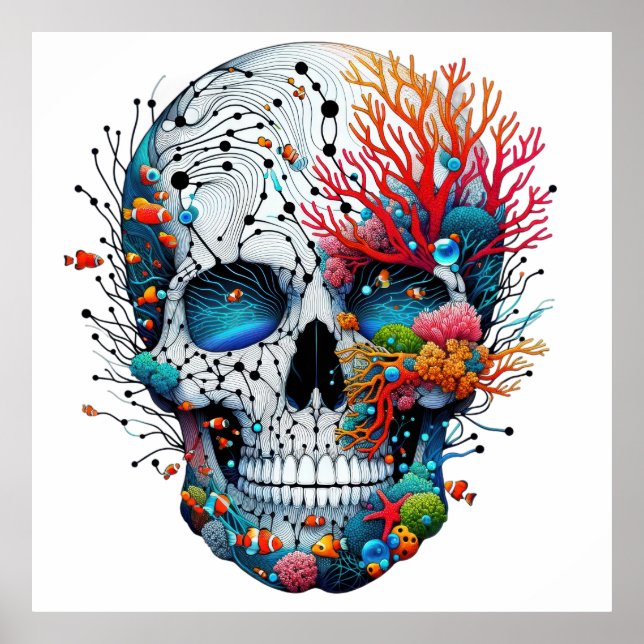 Oceanic Coral Skull Poster (Framsidan)
