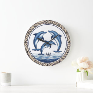 Oceanic Grace Dolphin med Rope-accent Stor Klocka