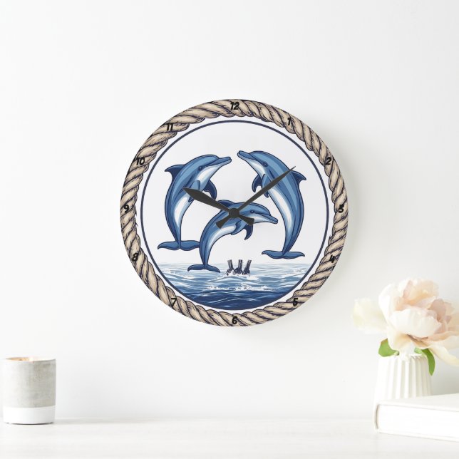 Oceanic Grace Dolphin med Rope-accent Stor Klocka (Hem)