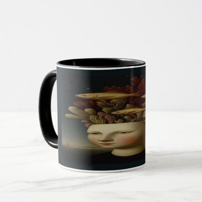 Oceanic Mind Coral Crown Surreal Art Mug Mugg (Framsida vänster)
