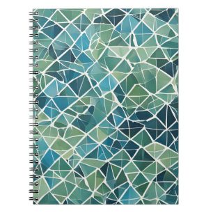 Oceanic Mosaic Notebook - Blue and Grönt Design Anteckningsbok