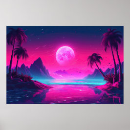 Oceanic Odyssey: A Vaporwave Tribute to Power Poster