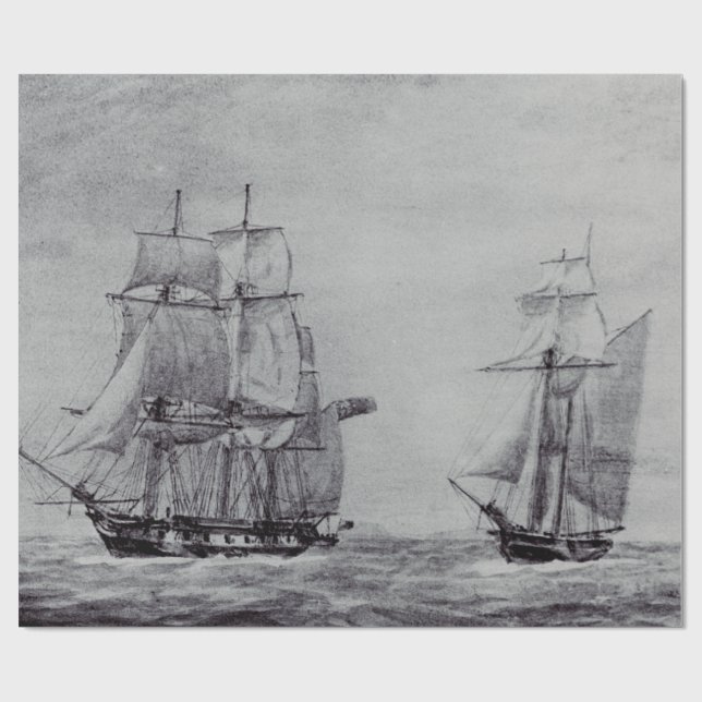 Oceanic Trek Grafikfartyg Finkonst Presentpapper (Platt)