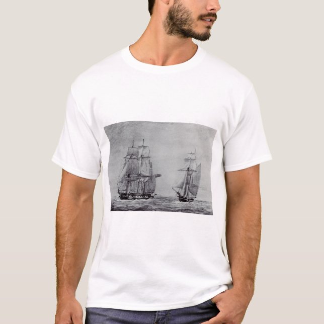 Oceanic Trek Grafikfartyg Finkonst T Shirt (Framsida)