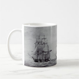 Oceanic Trek Grafiska Fartyg Finkonst Kaffemugg