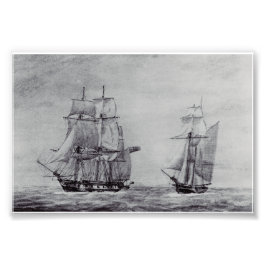 Oceanic Trek Graphic Ships Fine Art Fototryck