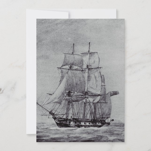 Oceanic Trek Graphic Ships Fine Art Inbjudningar (Framsida)