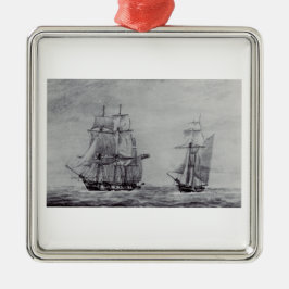 Oceanic Trek Graphic Ships Fine Art Julgransprydnad Metall