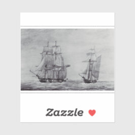 Oceanic Trek Graphic Ships Fine Art Klistermärken