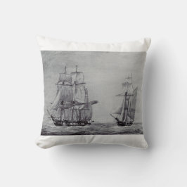 Oceanic Trek Graphic Ships Fine Art Kudde