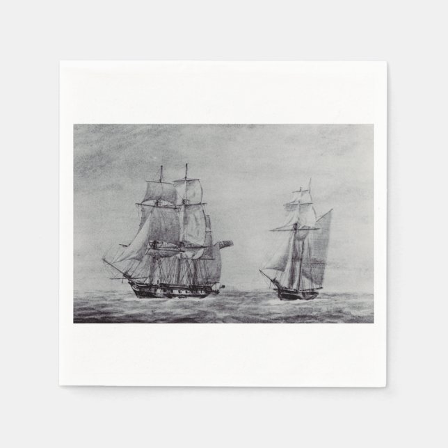 Oceanic Trek Graphic Ships Fine Art Pappersservett (Framsidan)