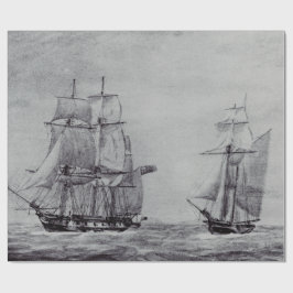 Oceanic Trek Graphic Ships Fine Art Presentpapper